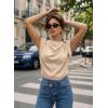 image:imageDokotoo Womens Tops Dressy Casual Elegant Bow Tie Neck Short Sleeve Blouses Spring Office Work Business Outfits ShirtsBeige