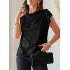 image:imageDokotoo Womens Tops Dressy Casual Elegant Bow Tie Neck Short Sleeve Blouses Spring Office Work Business Outfits ShirtsBlack