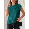 image:imageDokotoo Womens Tops Dressy Casual Elegant Bow Tie Neck Short Sleeve Blouses Spring Office Work Business Outfits ShirtsGreen