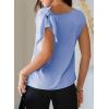 image:imageDokotoo Womens Tops Dressy Casual Elegant Bow Tie Neck Short Sleeve Blouses Spring Office Work Business Outfits ShirtsSky Blue