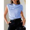 image:imageDokotoo Womens Tops Dressy Casual Elegant Bow Tie Neck Short Sleeve Blouses Spring Office Work Business Outfits ShirtsSky Blue
