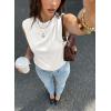 image:imageDokotoo Womens Tops Dressy Casual Elegant Bow Tie Neck Short Sleeve Blouses Spring Office Work Business Outfits ShirtsWhite