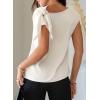 image:imageDokotoo Womens Tops Dressy Casual Elegant Bow Tie Neck Short Sleeve Blouses Spring Office Work Business Outfits ShirtsWhite