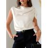 image:imageDokotoo Womens Tops Dressy Casual Elegant Bow Tie Neck Short Sleeve Blouses Spring Office Work Business Outfits ShirtsWhite