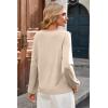 image:imageDokotoo Womens Tops Fashion V Neck Long Sleeve Tops for Women Fall Outfits for Women 2025 Casual Loose BlousesApricot