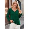 image:imageDokotoo Womens Tops Fashion V Neck Long Sleeve Tops for Women Fall Outfits for Women 2025 Casual Loose BlousesDark Green