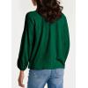 image:imageDokotoo Womens Tops Fashion V Neck Long Sleeve Tops for Women Fall Outfits for Women 2025 Casual Loose BlousesDark Green