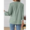 image:imageDokotoo Womens Tops Spring Summer 34 Length Sleeve Fashion TShirts V Neck Button Down Dressy Casual Loose Basic Tee BlousesGreen