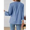 image:imageDokotoo Womens Tops Spring Summer 34 Length Sleeve Fashion TShirts V Neck Button Down Dressy Casual Loose Basic Tee BlousesSky Blue