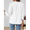 image:imageDokotoo Womens Tops Spring Summer 34 Length Sleeve Fashion TShirts V Neck Button Down Dressy Casual Loose Basic Tee BlousesWhite