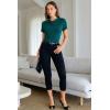 image:imageDokotoo Womens Tops Summer Cowl Neck Side Pleated Short Sleeve Shirt Slim Fit T Shirts Dressy 2026 Fashion OutfitsGreen