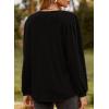 image:imageDokotoo Womens V Neck Ruffle Blouses Long Sleeve Casual Work Tops Loose Fit Pullover ShirtsBlack