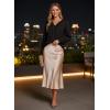 image:imageDokotoo Womens V Neck Ruffle Blouses Long Sleeve Casual Work Tops Loose Fit Pullover ShirtsBlack