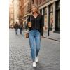 image:imageDokotoo Womens V Neck Ruffle Blouses Long Sleeve Casual Work Tops Loose Fit Pullover ShirtsBlack