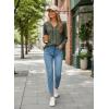 image:imageDokotoo Womens V Neck Ruffle Blouses Long Sleeve Casual Work Tops Loose Fit Pullover ShirtsGreen