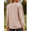 image:imageDokotoo Womens V Neck Ruffle Blouses Long Sleeve Casual Work Tops Loose Fit Pullover ShirtsSmoke Grey