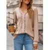 image:imageDokotoo Womens V Neck Ruffle Blouses Long Sleeve Casual Work Tops Loose Fit Pullover ShirtsSmoke Grey