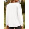 image:imageDokotoo Womens V Neck Ruffle Blouses Long Sleeve Casual Work Tops Loose Fit Pullover ShirtsWhite