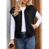 image:imageDokotoo Womens Vest Tops 2026 Zipper Up Cap Sleeve Side Pockets Waffle Knit Sleeveless Oversized VestsBlack