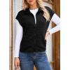 image:imageDokotoo Womens Vest Tops 2026 Zipper Up Cap Sleeve Side Pockets Waffle Knit Sleeveless Oversized VestsBlack