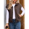 image:imageDokotoo Womens Vest Tops 2026 Zipper Up Cap Sleeve Side Pockets Waffle Knit Sleeveless Oversized VestsCoffee