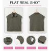 image:imageDokotoo Womens Vest Tops 2026 Zipper Up Cap Sleeve Side Pockets Waffle Knit Sleeveless Oversized VestsDark Green