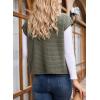 image:imageDokotoo Womens Vest Tops 2026 Zipper Up Cap Sleeve Side Pockets Waffle Knit Sleeveless Oversized VestsDark Green