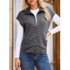 image:imageDokotoo Womens Vest Tops 2026 Zipper Up Cap Sleeve Side Pockets Waffle Knit Sleeveless Oversized VestsGray