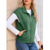 image:imageDokotoo Womens Vest Tops 2026 Zipper Up Cap Sleeve Side Pockets Waffle Knit Sleeveless Oversized VestsGreen