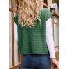 image:imageDokotoo Womens Vest Tops 2026 Zipper Up Cap Sleeve Side Pockets Waffle Knit Sleeveless Oversized VestsGreen