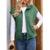 image:imageDokotoo Womens Vest Tops 2026 Zipper Up Cap Sleeve Side Pockets Waffle Knit Sleeveless Oversized VestsGreen