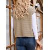 image:imageDokotoo Womens Vest Tops 2026 Zipper Up Cap Sleeve Side Pockets Waffle Knit Sleeveless Oversized VestsKhaki