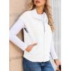 image:imageDokotoo Womens Vest Tops 2026 Zipper Up Cap Sleeve Side Pockets Waffle Knit Sleeveless Oversized VestsWhite