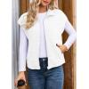 image:imageDokotoo Womens Vest Tops 2026 Zipper Up Cap Sleeve Side Pockets Waffle Knit Sleeveless Oversized VestsWhite