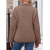 image:imageDokotoo Womens Winter Quilted Jackets Long Sleeve Button Down Diamond Puffer Jacket Outerwear Coats with PocketsChestnut