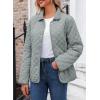 image:imageDokotoo Womens Winter Quilted Jackets Long Sleeve Button Down Diamond Puffer Jacket Outerwear Coats with PocketsMoonlight Jade