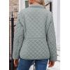 image:imageDokotoo Womens Winter Quilted Jackets Long Sleeve Button Down Diamond Puffer Jacket Outerwear Coats with PocketsMoonlight Jade