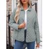 image:imageDokotoo Womens Winter Quilted Jackets Long Sleeve Button Down Diamond Puffer Jacket Outerwear Coats with PocketsMoonlight Jade