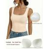 image:imageDokotoo Womens Workout Tank Tops with Built in Bra Casual Sleeveless Shirts Cross Backless Fitted Going Out TopsApricot