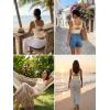 image:imageDokotoo Womens Workout Tank Tops with Built in Bra Casual Sleeveless Shirts Cross Backless Fitted Going Out TopsApricot