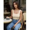 image:imageDokotoo Womens Workout Tank Tops with Built in Bra Casual Sleeveless Shirts Cross Backless Fitted Going Out TopsApricot