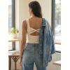 image:imageDokotoo Womens Workout Tank Tops with Built in Bra Casual Sleeveless Shirts Cross Backless Fitted Going Out TopsApricot