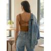 image:imageDokotoo Womens Workout Tank Tops with Built in Bra Casual Sleeveless Shirts Cross Backless Fitted Going Out TopsBrown