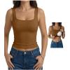 image:imageDokotoo Womens Workout Tank Tops with Built in Bra Casual Sleeveless Shirts Cross Backless Fitted Going Out TopsBrown