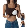 image:imageDokotoo Womens Workout Tank Tops with Built in Bra Casual Sleeveless Shirts Cross Backless Fitted Going Out TopsCoffe