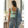 image:imageDokotoo Womens Workout Tank Tops with Built in Bra Casual Sleeveless Shirts Cross Backless Fitted Going Out TopsGreen