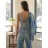image:imageDokotoo Womens Workout Tank Tops with Built in Bra Casual Sleeveless Shirts Cross Backless Fitted Going Out TopsGrey
