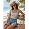image:imageDokotoo Womens Workout Tank Tops with Built in Bra Casual Sleeveless Shirts Cross Backless Fitted Going Out TopsGrey