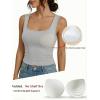 image:imageDokotoo Womens Workout Tank Tops with Built in Bra Casual Sleeveless Shirts Cross Backless Fitted Going Out TopsGrey