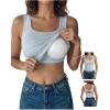 image:imageDokotoo Womens Workout Tank Tops with Built in Bra Casual Sleeveless Shirts Cross Backless Fitted Going Out TopsIce Blue